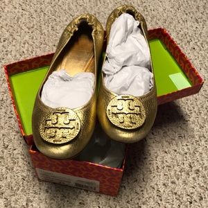 Tory Burch reva metallic flats